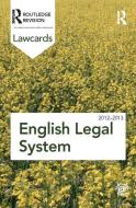 English Legal System Lawcards 2012-2013 edito da Taylor & Francis Ltd