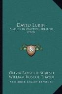 David Lubin: A Study in Practical Idealism (1922) di Olivia Rossetti Agresti edito da Kessinger Publishing