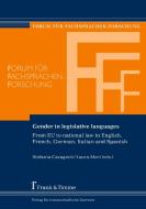 Gender in legislative languages edito da Frank & Timme