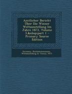 Amtlicher Bericht Uber Die Wiener Weltausstellung Im Jahre 1873, Volume 3, Part 1 - Primary Source Edition edito da Nabu Press