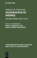 Gedichte und Gedichtübertragungen di Johann Christoph Gottsched edito da De Gruyter