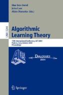 Algorithmic Learning Theory di S. Ben David edito da Springer Berlin Heidelberg