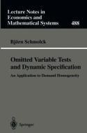 Omitted Variable Tests and Dynamic Specification di Björn Schmolck edito da Springer Berlin Heidelberg