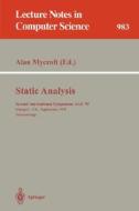 Static Analysis di Mycroft edito da Springer Berlin Heidelberg