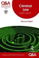 Q&A Criminal Law 2009-2010 di Norman Baird, Baird Norman edito da Routledge Cavendish