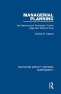 Managerial Planning di Charles S. Tapiero edito da Taylor & Francis Inc
