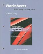 Introductory and Intermediate Algebra, Worksheets for Classroom or Lab Practice di Christine Verity, Marvin L. Bittinger, Judith A. Beecher edito da PRENTICE HALL
