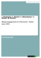 Bürgerengagement in Österreich - Status Quo 2003 di C. Bischof, C. Mösenbacher, C. Nowak, M. Ritscher, J. Strohmaier edito da GRIN Verlag