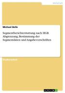 Segmentberichterstattung nach HGB. Abgrenzung, Bestimmung der Segmentdaten und Angabevorschriften di Michael Belle edito da GRIN Publishing