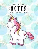 Notes: Happy White Unicorn on Blue Circles Pattern, Large Lined Composition Notebook for Girls, 110 Pages, 8.5 X 11, for Keep di Pinkcrushed Notebooks, Pinkcrushed Sketchbooks, Mybirthdaygift Books edito da Createspace Independent Publishing Platform