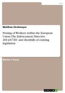Posting of Workers within the European Union. The Enforcement Directive 2014/67/EU and shortfalls of existing legislatio di Matthias Strohmayer edito da GRIN Publishing