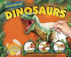 Color and Play: Dinosaurs [With Model Pieces to Build 4 Dinosaurs, Diorama and 10 Colored Pencils] di Paul Beck edito da Silver Dolphin Books