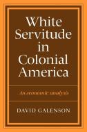 White Servitude in Colonial America di David Galenson edito da Cambridge University Press