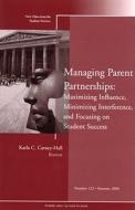 Managing Parent Partnerships # di Ss edito da John Wiley & Sons