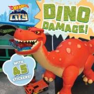 Hot Wheels City: Dino Damage!: Car Racing Storybook with 45 Stickers for Kids Ages 3 to 5 Years di Ross R. Shuman edito da LITTLE BEE BOOKS