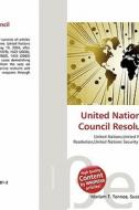 United Nations Security Council Resolution 1544 edito da Betascript Publishing