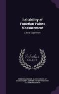 Reliability Of Function Points Measurement di Chris F Kemerer edito da Palala Press