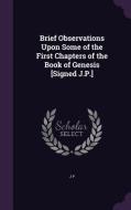 Brief Observations Upon Some Of The First Chapters Of The Book Of Genesis [signed J.p.] di J P edito da Palala Press