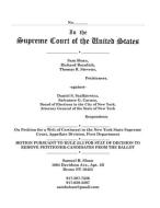 Motion to Us Supreme Court for a Stay of Order of Board of Elections in the City of New York in Petition for a Writ of C di Samuel H. Sloan edito da ISHI PR