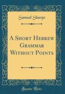 A Short Hebrew Grammar Without Points (Classic Reprint) di Samuel Sharpe edito da Forgotten Books