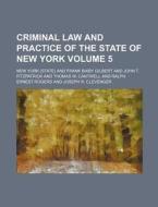 Criminal Law and Practice of the State of New York Volume 5 di New York edito da Rarebooksclub.com