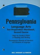 Pennsylvania Language Arts Test Preparation Workbook, Second Course edito da Holt McDougal