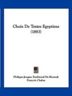 Choix de Textes Egyptiens (1883) di Philippe Jacques Ferdinand De Horrack edito da Kessinger Publishing