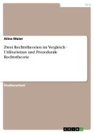 Zwei Rechtstheorien im Vergleich - Utilitarismus und Prozedurale Rechtstheorie di Aline Maier edito da GRIN Verlag