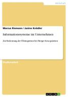 Informationssysteme im Unternehmen di Janine Knödler, Marcus Riemann edito da GRIN Publishing