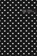 Hearts Pattern Composition Notebook, Dotted Lines, Wide Ruled Medium Size 6 x 9 Inch (A5), 144 Sheets Black Cover di Design edito da BLURB INC