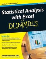 Statistical Analysis With Excel For Dummies di Joseph Schmuller edito da John Wiley And Sons Ltd