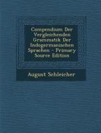 Compendium Der Vergleichenden Grammatik Der Indogermanischen Sprachen di August Schleicher edito da Nabu Press