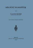 Spannungsoptik di Gustav Mesmer edito da Springer Berlin Heidelberg