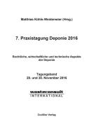 7. Praxistagung Deponie 2016 edito da Cuvillier Verlag