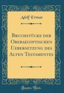 Bruchstucke Der Oberaegyptischen Uebersetzung Des Alten Testamentes (Classic Reprint) di Adolf Erman edito da Forgotten Books
