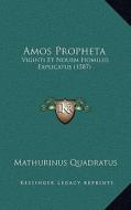 Amos Propheta: Viginti Et Nouem Homiliis Explicatus (1587) di Mathurinus Quadratus edito da Kessinger Publishing