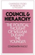 Council and Hierarchy di Constantin Fasolt edito da Cambridge University Press