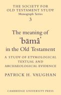 The Meaning of B Ma in the Old Testament di Patrick H. Vaughan edito da Cambridge University Press