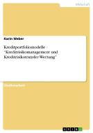 Kreditportfoliomodelle  -  "Kreditrisikomanagement und Kreditrisikotransfer-Wertung" di Karin Weber edito da GRIN Verlag