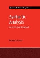 Syntactic Analysis di Robert D. Levine edito da Cambridge University Pr.