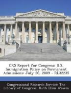 Crs Report For Congress di Ruth Ellen Wasem edito da Bibliogov