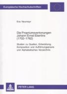Die Propriumsvertonungen Johann Ernst Eberlins (1702-1762) di Eva Neumayr edito da Lang, Peter GmbH