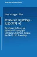 Advances in Cryptology - EUROCRYPT '92 edito da Springer Berlin Heidelberg