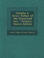 Galusha A. Grow: Father of the Homestead Law di James T. DuBois, Gertrude S. Mathews edito da Nabu Press