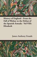 History of England - From the Fall of Wolsey to the Defeat of the Spanish Armada - Vol VIII di James Anthony Froude edito da Upton Press