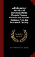 A Dictionary Of Archaic And Provincial Words, Obsolete Phrases, Proverbs And Ancient Customs, From The Fourteenth Century di James Orchard Halliwell- Phillipps edito da Andesite Press