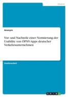 Vor- und Nachteile einer Normierung der Usability von ÖPNV-Apps deutscher Verkehrsunternehmen di Anonym edito da GRIN Verlag