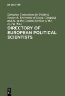 Directory of European political scientists edito da De Gruyter Saur