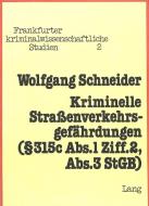 Kriminelle Strassenverkehrsgefährdungen-  315c ABS. 1 ZIFF. 2, ABS. 3 StGB di Wolfgang Schneider edito da P.I.E.
