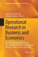 Operational Research in Business and Economics edito da Springer International Publishing